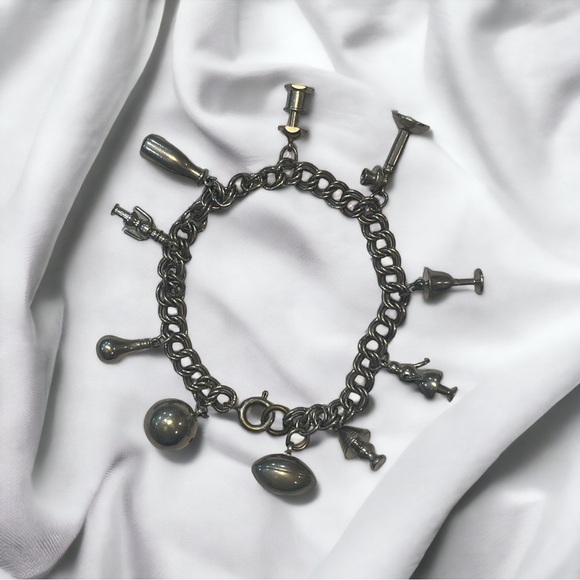 Vintage Set of 2 Silver Charm Bracelets - Picture 3 of 5